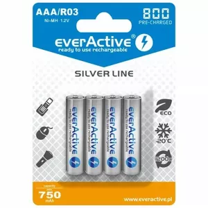 Аккумулятор AAA everActive Silver Line 1,2В 800мА·ч — комплект 4 шт.