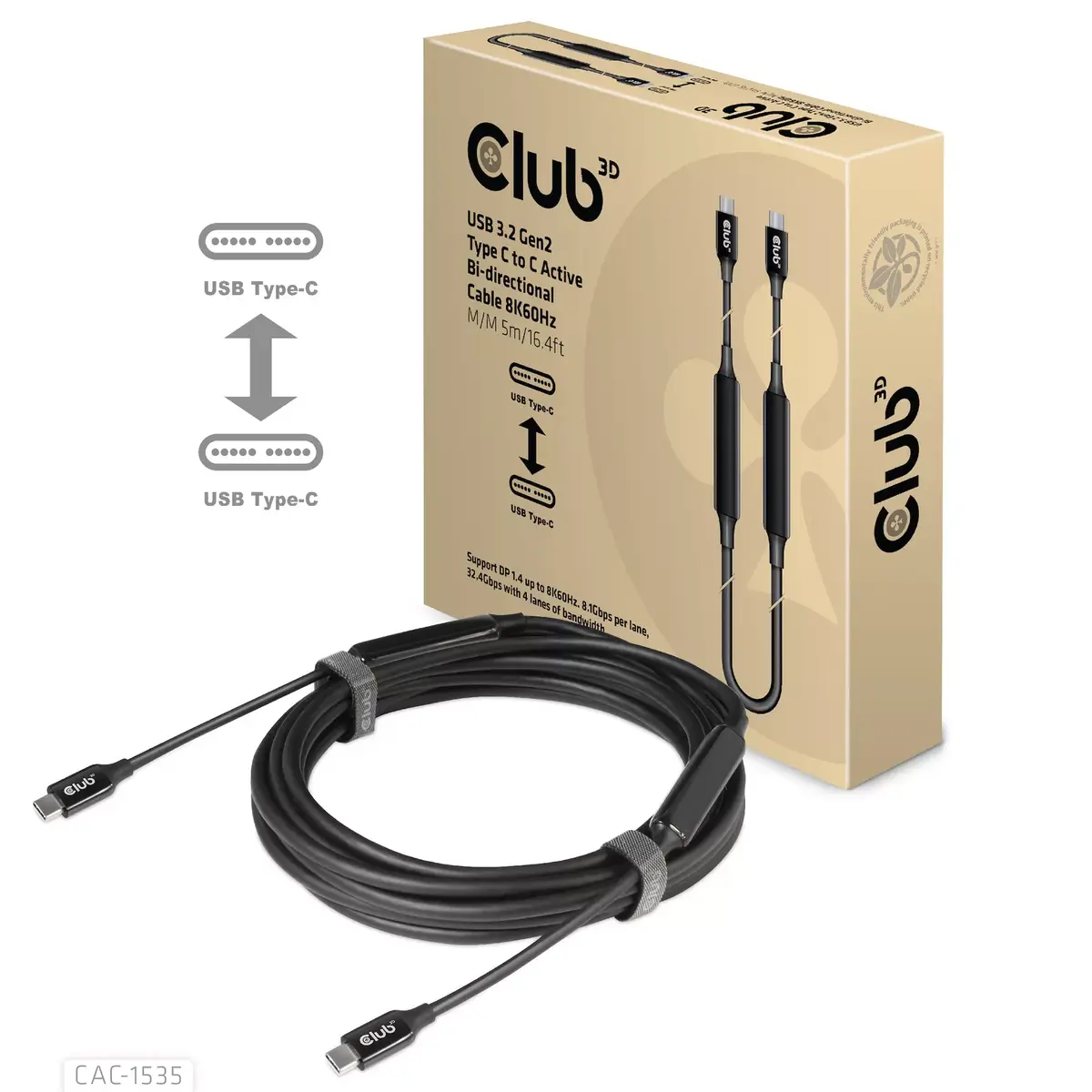 USB 3.2 Gen2 Type C кабель CLUB3D CAC-1535 Photo 8
