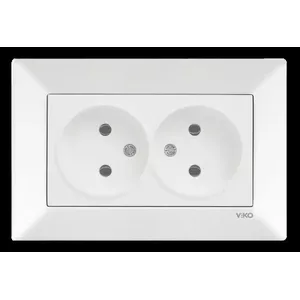 Double Socket Viko by Panasonic Meridian 9097 0055 — dual electrical outlet, flush-mounted