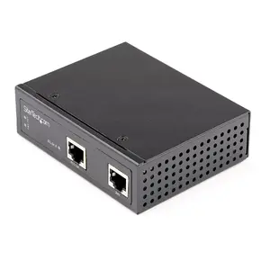 Industriāls Gigabit PoE+ injektors StarTech POEINJ30W — 30W 802.3at Midspan, 48–56VDC, DIN sliede, -40°C līdz +75°C