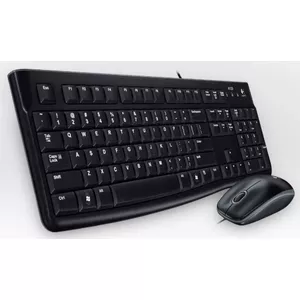 Logitech Desktop MK120 Wired Keyboard and Mouse USB QWERTZ Black