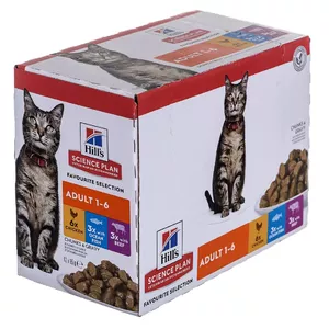 Wet cat food multipack Hill's Feline Adult Classic 12 x 85 g, fish flavour, for adult cats, sachets
