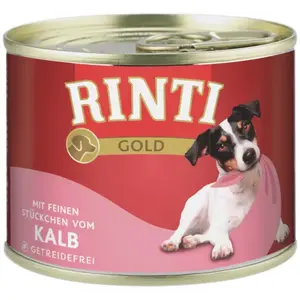 Влажный корм для собак RINTI Gold Veal Adult 185 г в банке, полноценный корм, без зерна, белок 10%, жир 8%