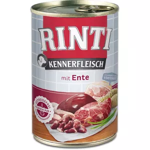 Wet dog food RINTI Kennerfleisch Duck Adult 400 g — grain-free, can