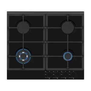 Simfer Hob H6 401 TGRSP Built-In Gas Hob, Number of burners/cooking zones 3 + 1 Wok Burner, Mechanical, Black