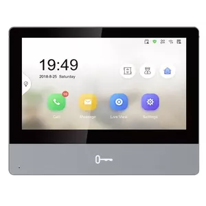 Video intercom indoor unit Hikvision DS-KH8350-WTE1, 7" (17.8 cm) display, 1024×600, Wi‑Fi/PoE support, black