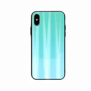 Mocco Glass Back Case Aurora for Apple iPhone 7/8/SE 2020 — Blue — glass back protective phone case