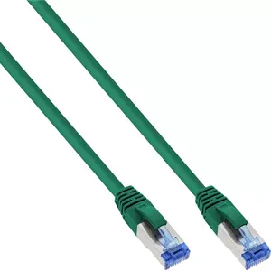 Патч-кабель InLine S/FTP PiMF Cat.6A безгалогенный 500MHz зеленый 0.3м