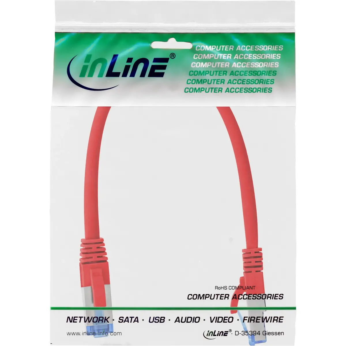 Патч-корд InLine S/FTP Cat6a красный 0.25м Photo 4