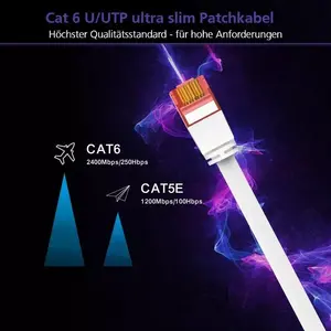 Patch cable helos Ultra Slim RJ‑45 M to M 25 cm UTP Cat 6a flat