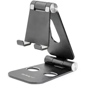 Phone and Tablet Stand by StarTech – Foldable Universal Adjustable Multi-Angle Holder, Black