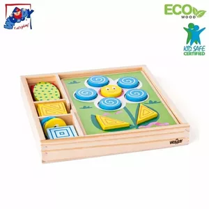 Woody 91915 Eco Wooden Educational Nature Shape sorting Puzzle (33pcs) 2+years (27x27cm)