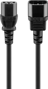 Barošanas pagarinātājs Goobay IEC C14 uz C13 3 m, H05VV-F3G, 250 V, melns