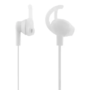 STREETZ Stay-in-ear austiņas ar mikrofonu, multivides / atbildēšanas poga, 3,5 mm, baltas HL-W101