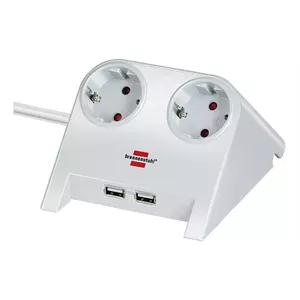 Power socket Brennenstuhl GT-634 — 2-way wall outlet with 2x USB 2.0 ports (2100 mA)