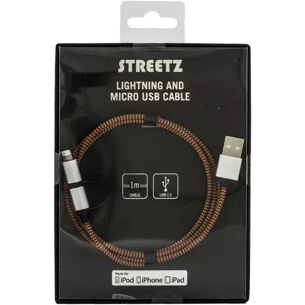 Streetz IPLH-241 1,0 м USB–microUSB–Lightning кабель Photo 2