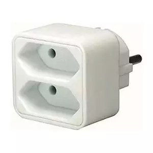 Power socket adapter BRENNEN GT-469 — 2×IEC 60906-1 + 1×CEE 7/7, white