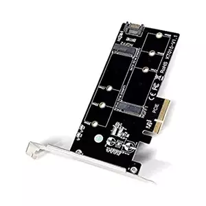 PCIe adapter for 2xM.2 SATA SSD, PCIe X4 and S-ATA connector DELTACOIMP black / KT015