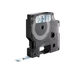 Label tape Dymo D1 Standard 9 mm — black on transparent, polyester, 7 m