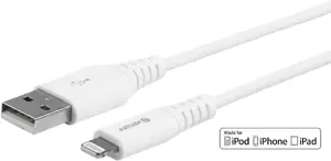 Кабель eSTUFF Lightning USB 2.0 штекер-штекер 0.15 м белый ES601004-BULK с сертификацией MFi