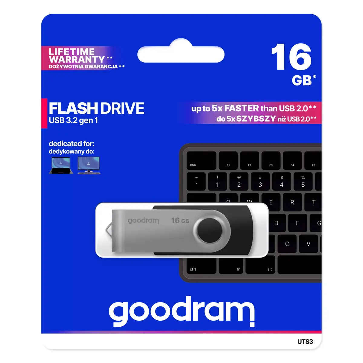 GOODRAM UTS3 16 ГБ USB Type-A 3.2 Gen 1 накопитель Photo 5