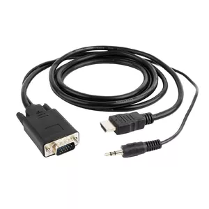 Video kabeļa adapteris Gembird HDMI (m) uz VGA (m) ar 3,5 mm audio, 3 m, čips CH7101