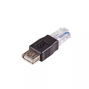 Akyga AK-AD-27 kabeļu spraudņu pāreja RJ45 USB 2.0 type A Melns