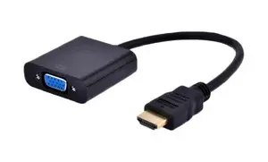 Video cable adapter Gembird HDMI Type A (male) to VGA (D-Sub) A-HDMI-VGA-03, CH7101, 0.15 m cable, black