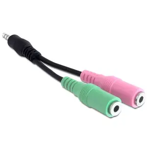 Audio kabelis DeLOCK 3.5mm/2 x 3.5mm 0.12m Daudzkrāsains