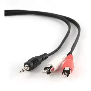 Audio cable Gembird 3.5 mm to 2×RCA male, 2.5 m, black with red/white plugs