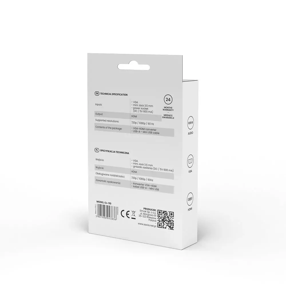 Адаптер VGA в HDMI Savio CL-110 Photo 6