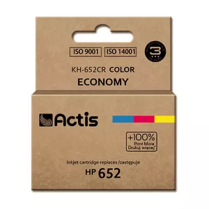 Картридж для печати ACTIS KH-652CR совместимый с HP 652 — цветной (циан, маджента, желтый), 18 мл, краситель, стандартная емкость, 1 шт.