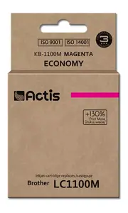 Tintes kasetne ACTIS KB-1100M, saderīga ar Brother LC1100M/LC980M, magenta, 19 ml, standarta ietilpība