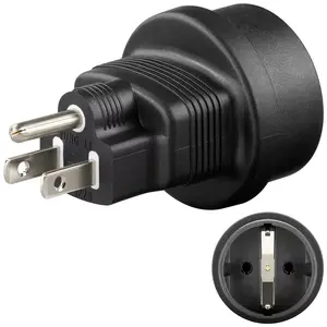 Goobay 95308 strāvas adapteris, F tipa uz B tipu, melns