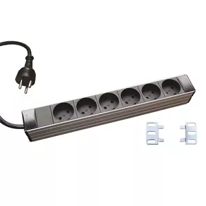 Распределительный блок питания Retex Aluminium PDU 6 розеток тип K, кабель 3 м, 13 A, 250 V