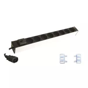 Retex 24155125 energosadales vienība, PDU 8 Maiņstrāvas izvade (-s) 0U/1U Alumīnijs, Melns