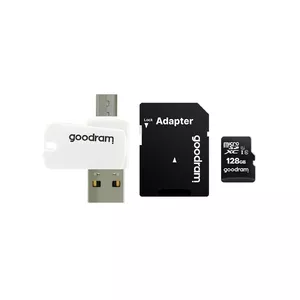 MicroSDXC memory card GOODRAM 128GB UHS-I Class 10 M1A4 — 128 GB, Read 100 MB/s, Write 10 MB/s, MicroSDXC