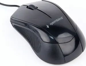 Vadu optiskā ambidekstrālā pele GEMBIRD MUS-3B-02, USB Type-A, 1000 DPI, 3 pogas, melna