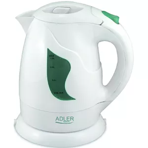 Electric kettle Adler AD 08 w — 1 L, 850 W, white, cordless with 360° base