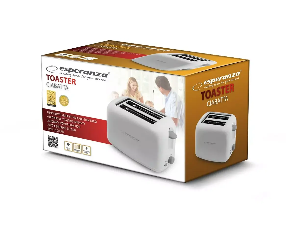 Toasteris ESPERANZA EKT002 — 2 šķ., 600 W Photo 4