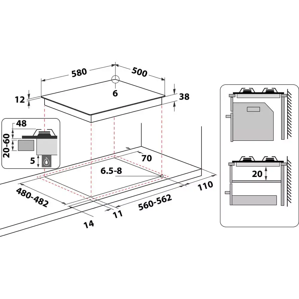 Встраиваемая газовая плита Whirlpool AKM 268/IX Photo 2