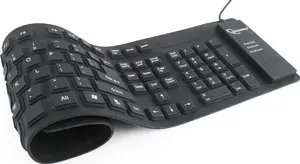 Wired Keyboard GEMBIRD KB-109F-B — USB + PS/2, QWERTY, 109 keys, Black, 1.5 m cable