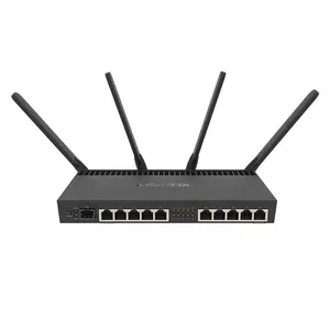 Tabletop router MikroTik RB4011iGS+5HacQ2HnD-IN Dual-band Wi‑Fi 5, 10x Gigabit RJ‑45, 1x SFP+, 4 external antennas, 1733 Mbps