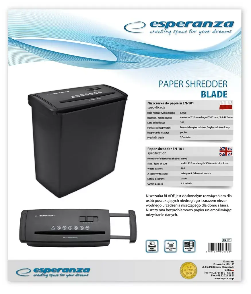 Strip shredder blades ESPERANZA EN101 100 mm Photo 9
