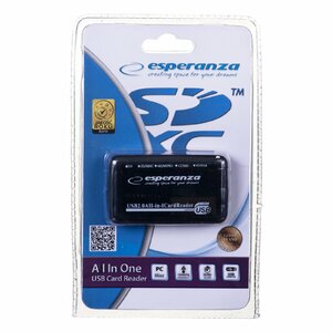 Esperanza EA117 karšu lasītājs USB 2.0 Melns