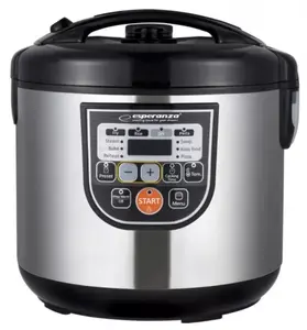 Multicooker ESPERANZA EKG011, 5 L capacity, 860 W, Black/Stainless Steel