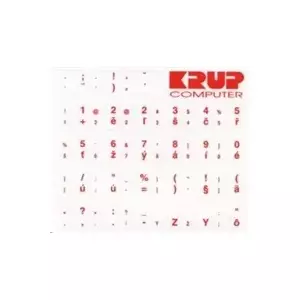 Keyboard sticker PREMIUMCORD PKCZR Red — replacement key labels for standard keyboards, red color