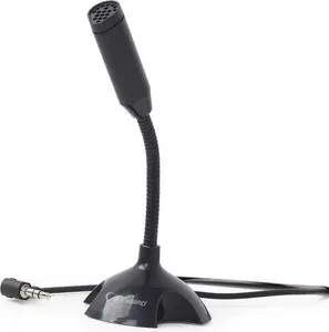 Проводной настольный микрофон GEMBIRD MIC-D-02 — 3.5 мм, 100–16000 Гц, чувствительность -62 дБ, кабель 1.1 м, черный