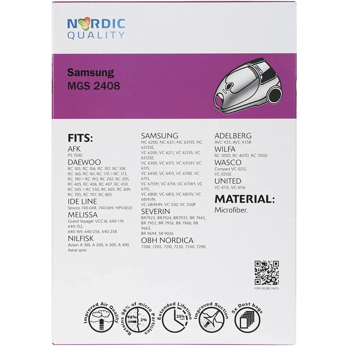 Putekļu maiss Nordic Quality MGS 2408 Photo 2