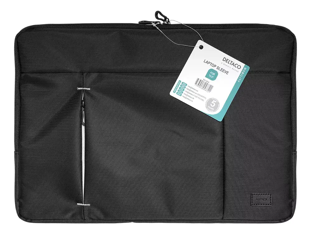 Deltaco NV-904 Laptop Sleeve for 15.6" Laptops, Black, Polyester Photo 5